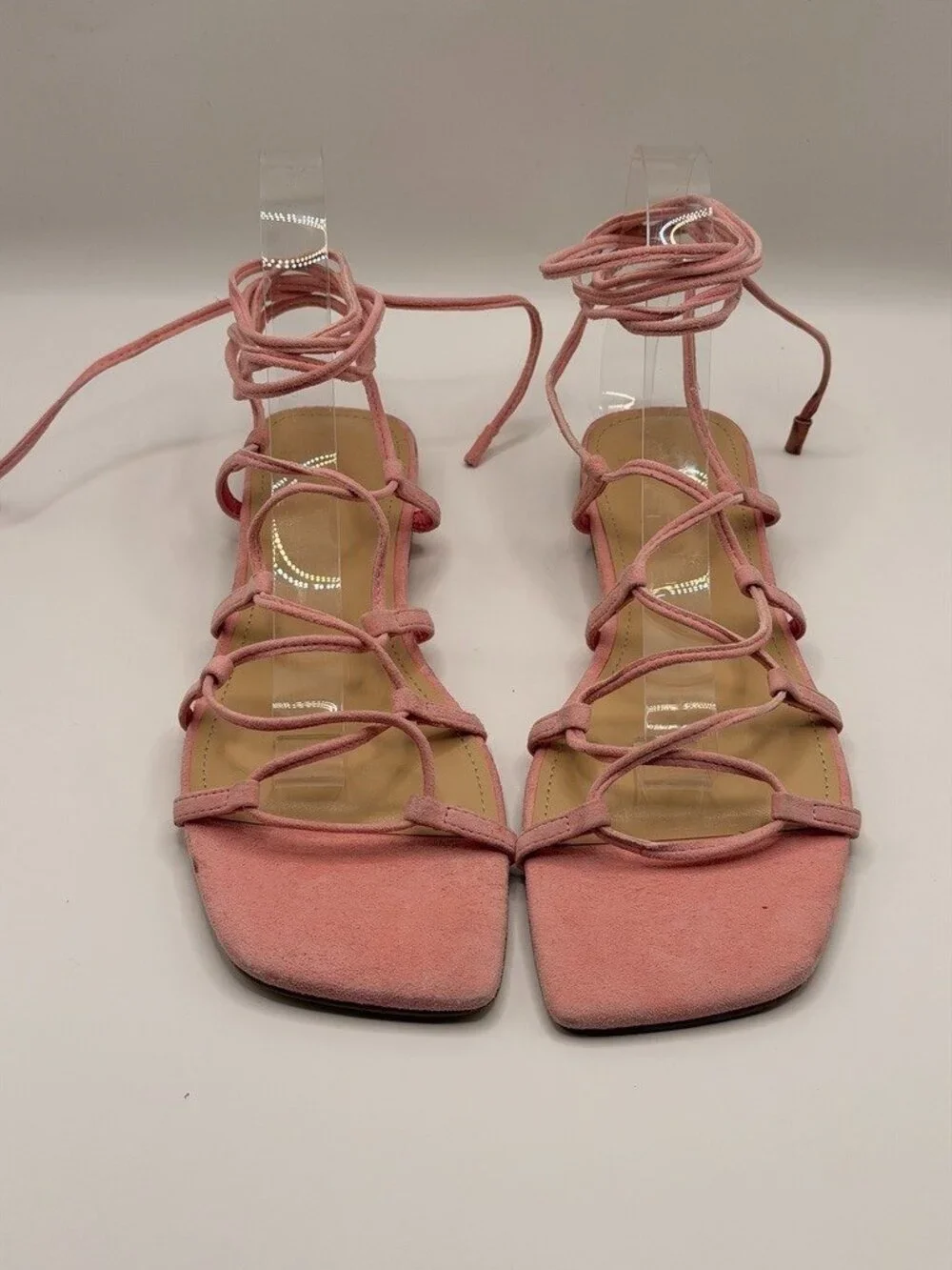 Marc Fisher LTD Womens Mahalia Strappy Leather Sandal In Pink Sz 8 M